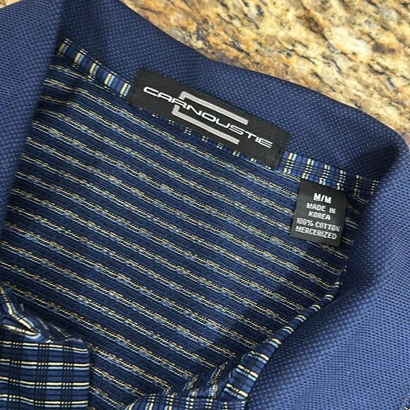 CARNOUSTIE Cotton Geo Pattern Short Sleeve Polo Shirt Size M - Picture 4 of 7